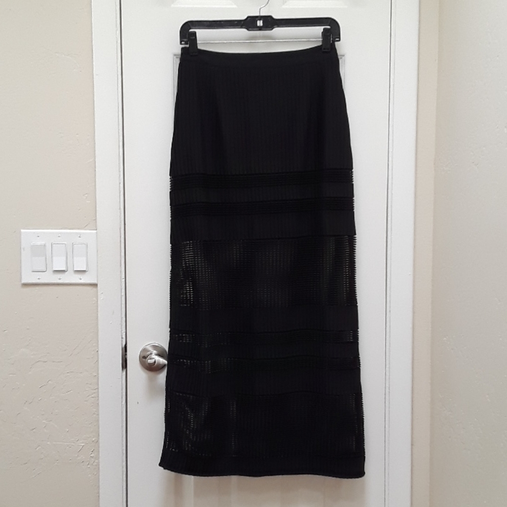 Zara Basic Collection Pleated Mesh Maxi Skirt - image 6